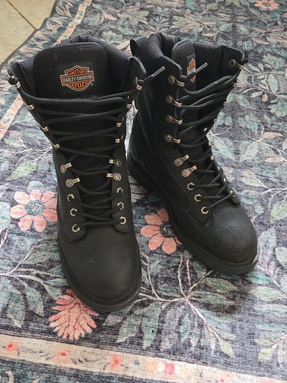 Harley-Davidson Black Men's Lace-Up Motorcycle Boots
